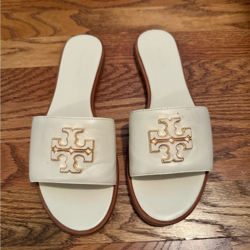 Tory Burch slides in Ivory. Size 9.5.